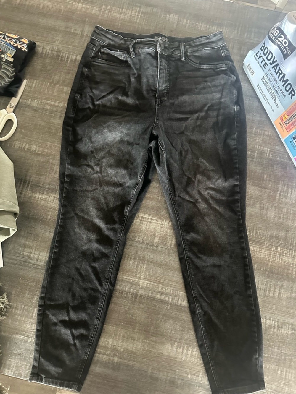 Judy Blue Men's Charcoal Black Slim Jeans - Picture 2 of 3